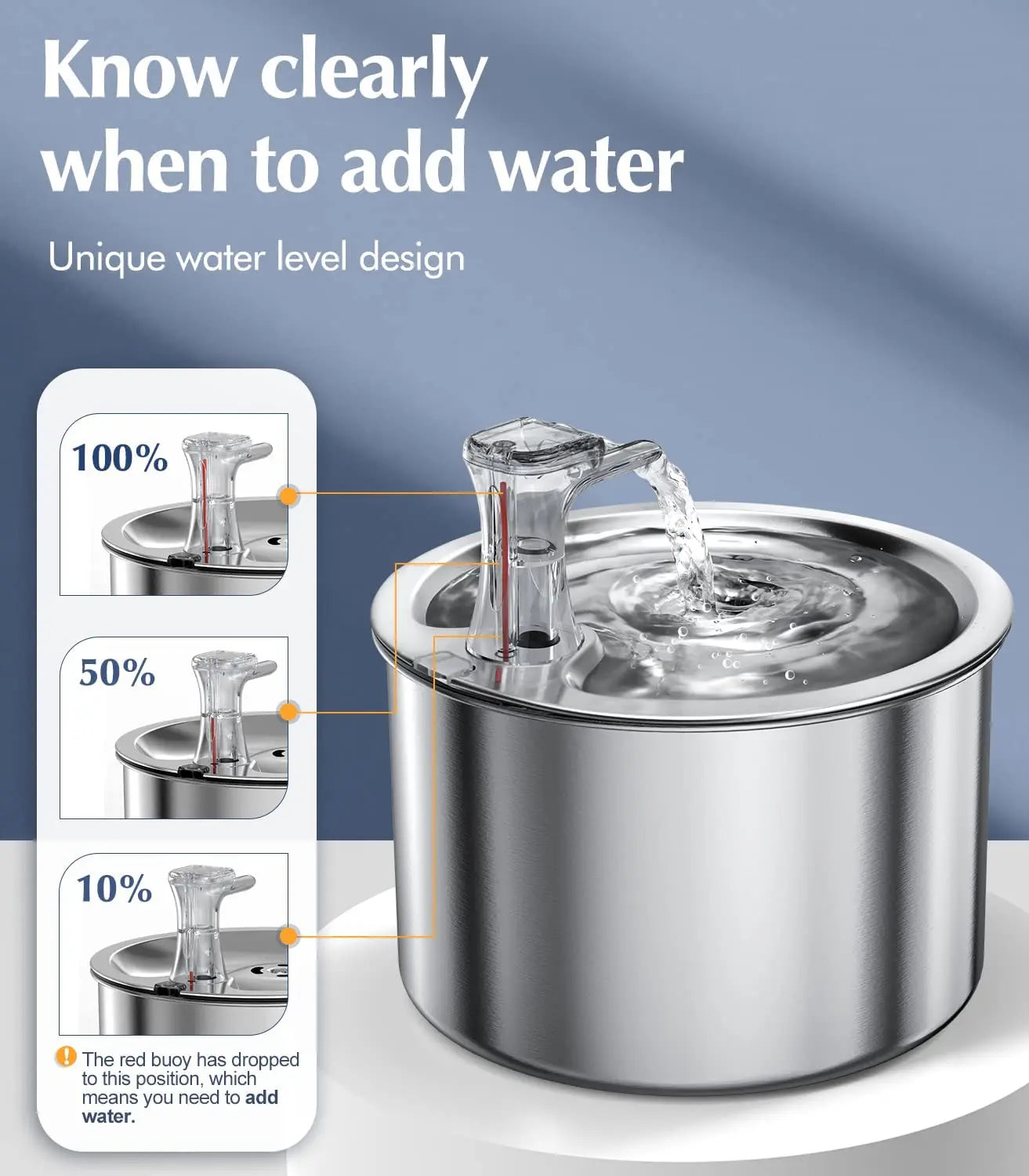 Stainless steel pet water dispenser