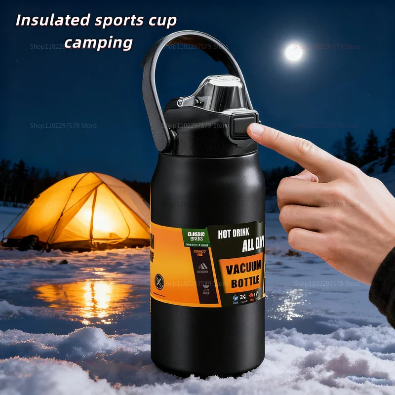 One-cover double-drink thermos stainless steel
