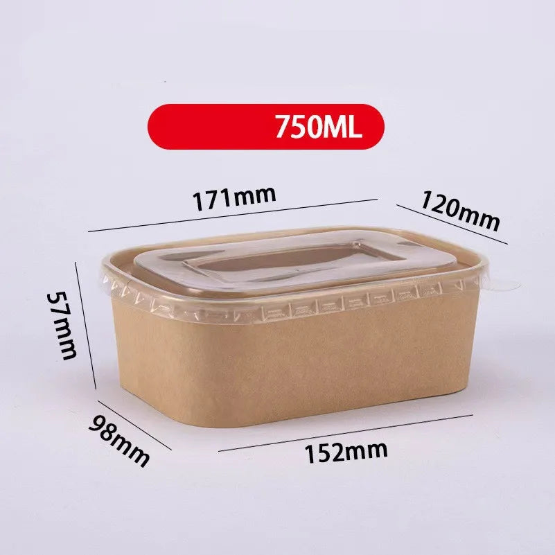 Disposable Kraft Paper Food Grade To-Go Box