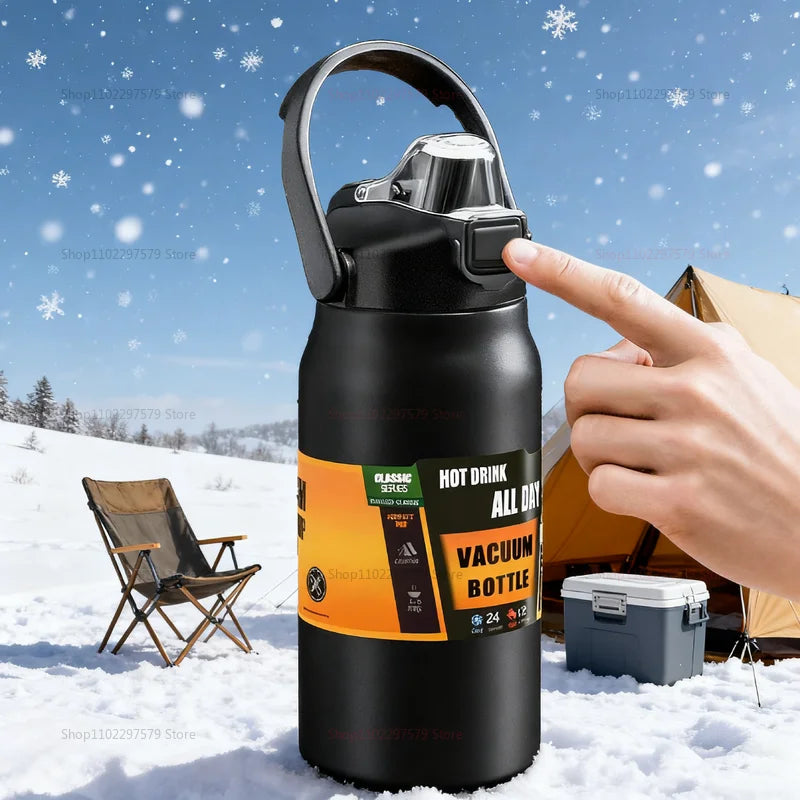 One-cover double-drink thermos stainless steel