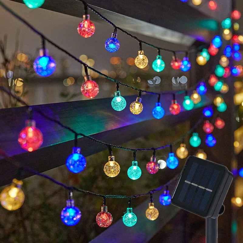 Solar Crystal Globe LED String Lights