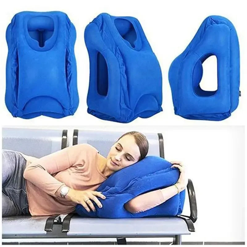 Inflatable Cushion Travel Pillow Headrest Chin Support