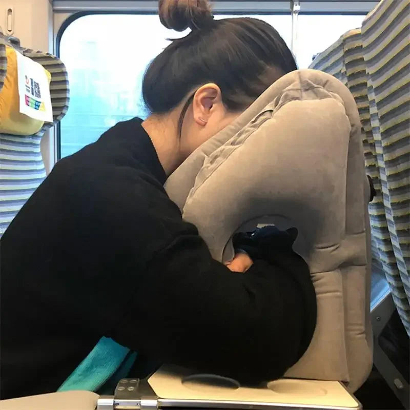 Inflatable Cushion Travel Pillow Headrest Chin Support