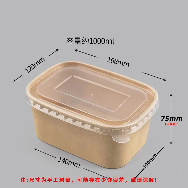 Disposable Kraft Paper Food Grade To-Go Box