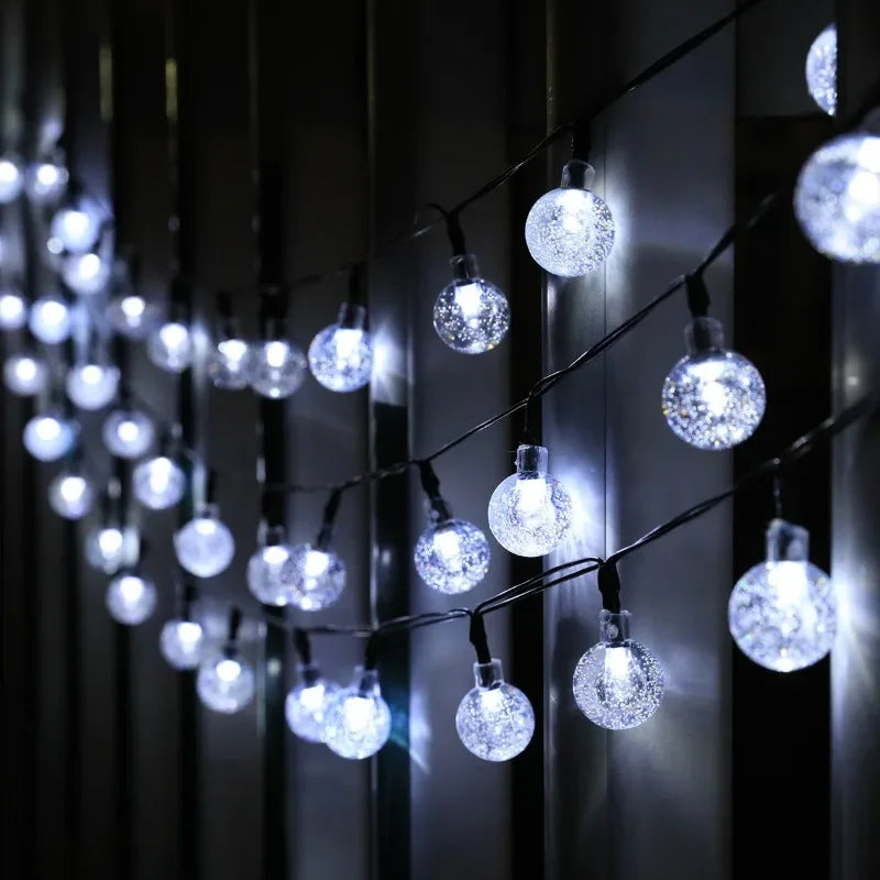 Solar Crystal Globe LED String Lights