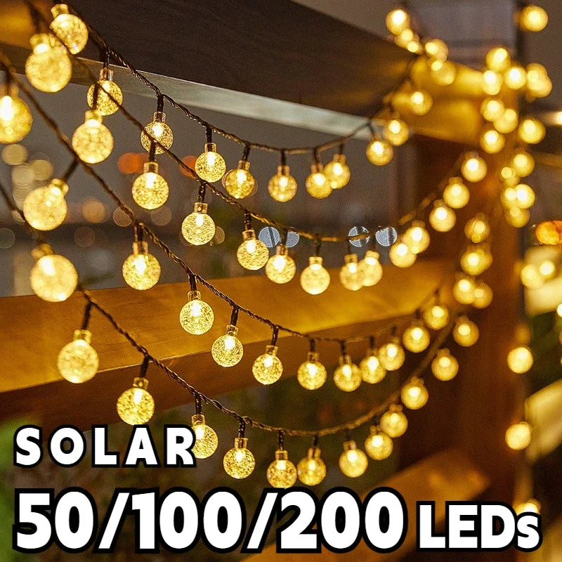 Solar Crystal Globe LED String Lights